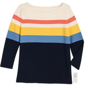 Talbots Petite Striped Cotton Tee – NWT